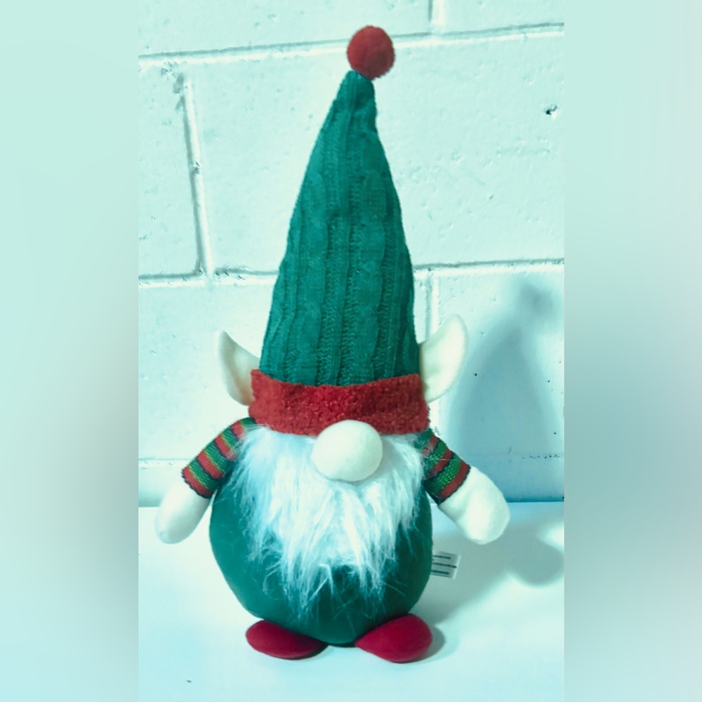 Festive Green and Red Holiday Gnome Decor